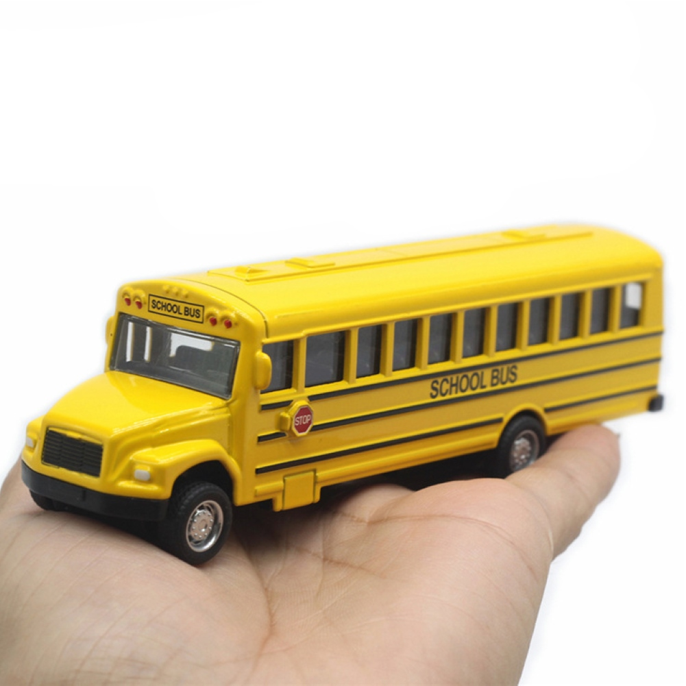 LateurGo Alloy Inertial School Bus Model Car for Kids Gifts