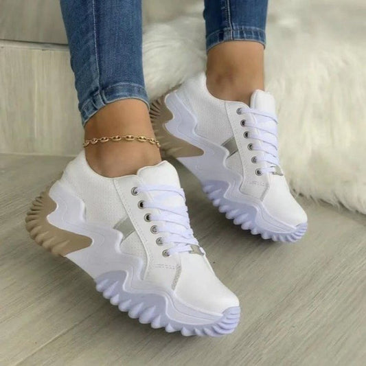 LateurGo Breathable Vulcanized Women Shoes with Casual Platform Sneakers