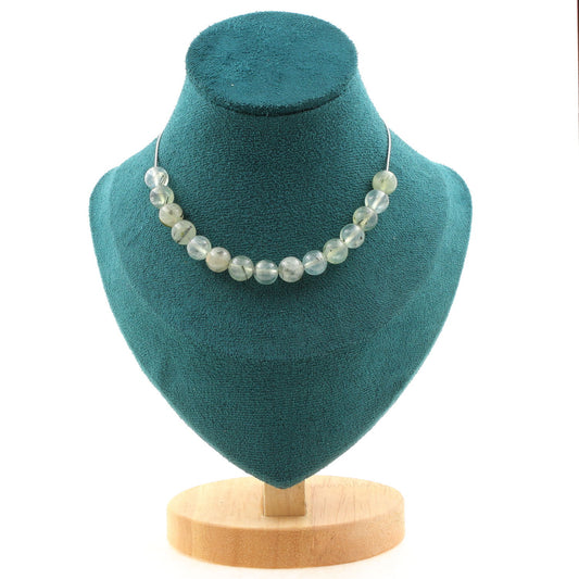 Elegant Prehnite 8mm Beads Necklace from Africa 