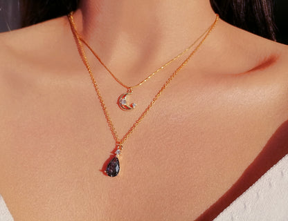 Moon Layered Necklace 18 Karats Gold Plated