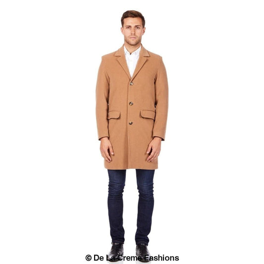 Buy Men's Single Breasted Wool Mix Overcoat 