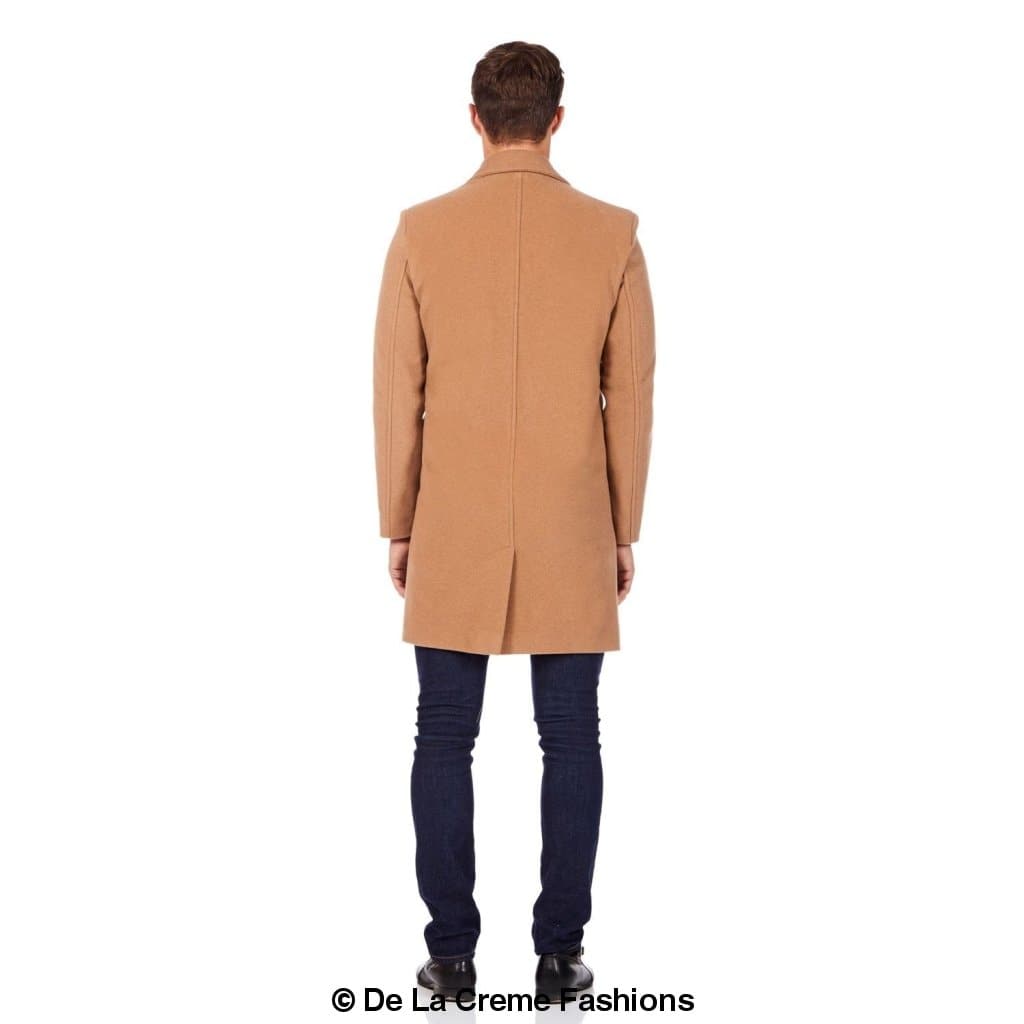 Buy Men's Single Breasted Wool Mix Overcoat 