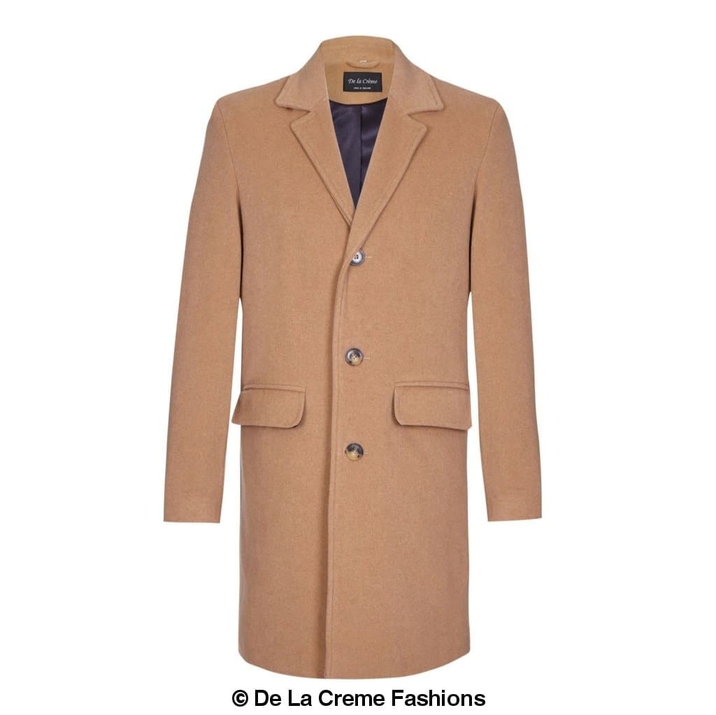 Buy Men's Single Breasted Wool Mix Overcoat 