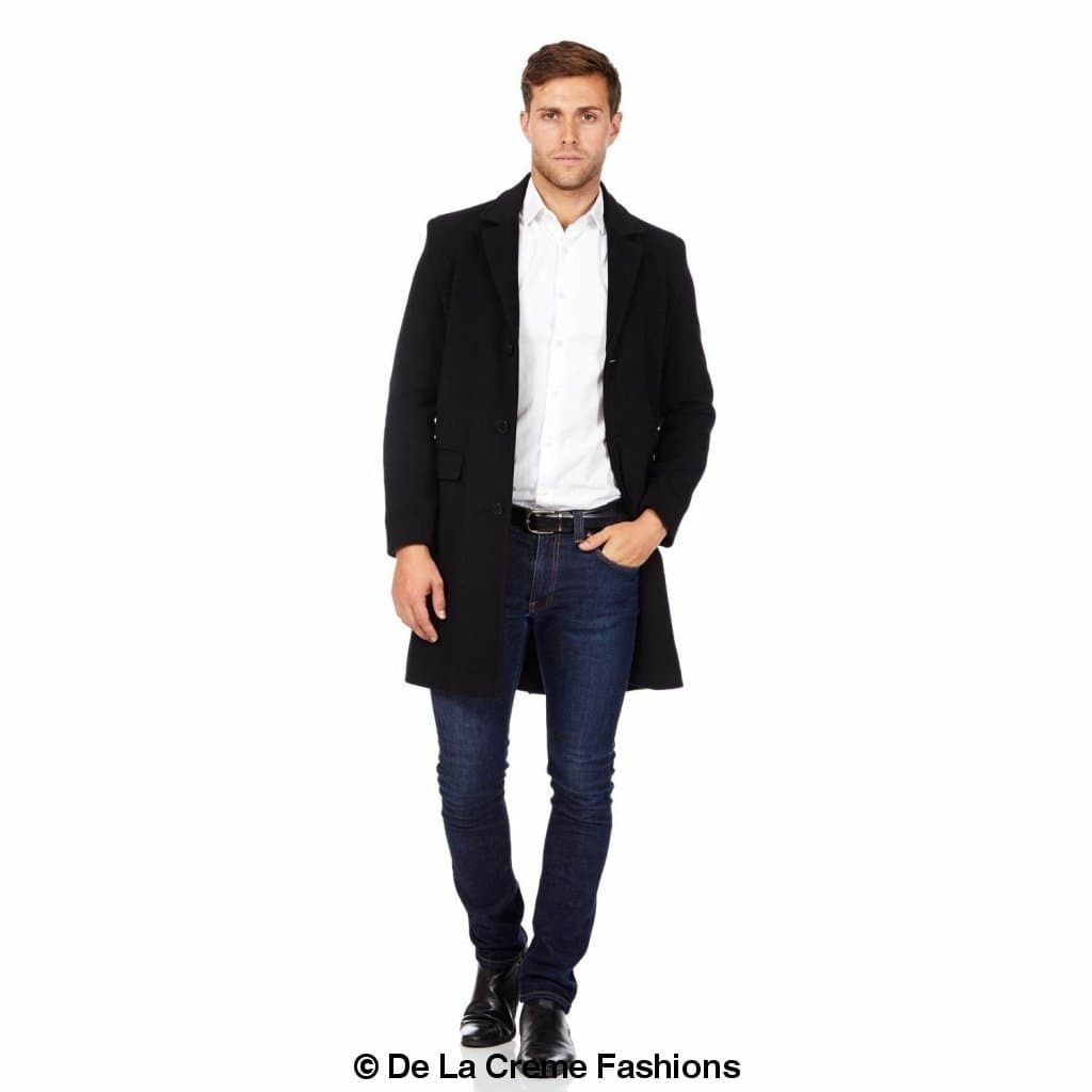Buy Men's Single Breasted Wool Mix Overcoat 