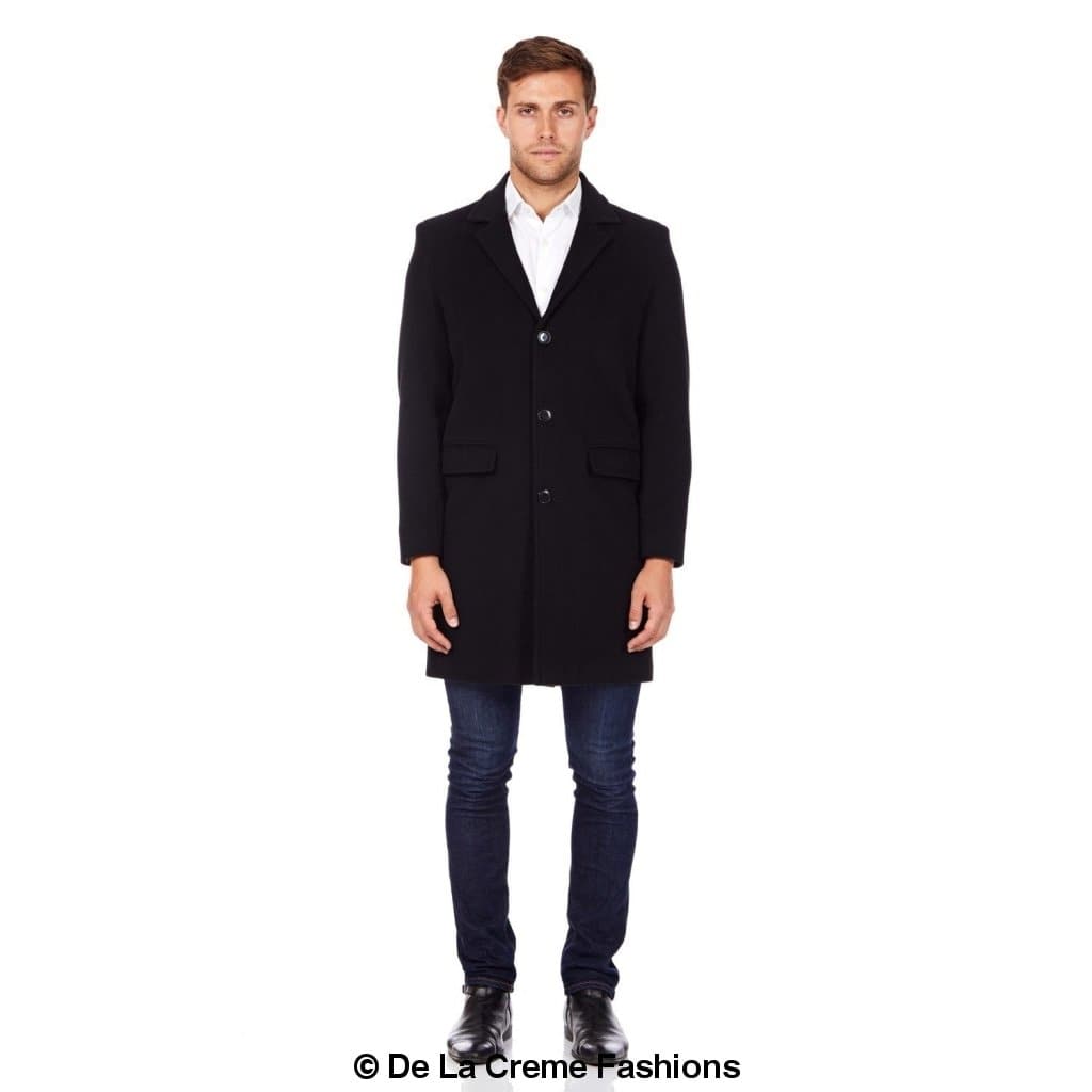 Buy Men's Single Breasted Wool Mix Overcoat 