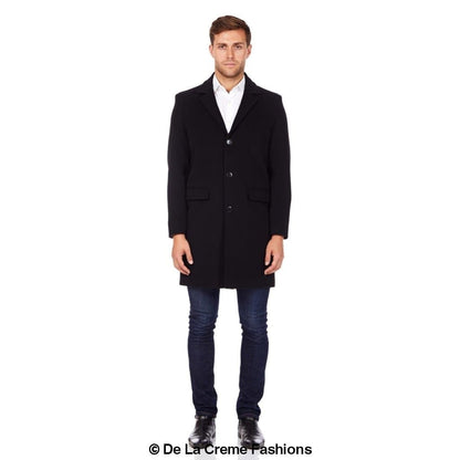 Buy Men's Single Breasted Wool Mix Overcoat 