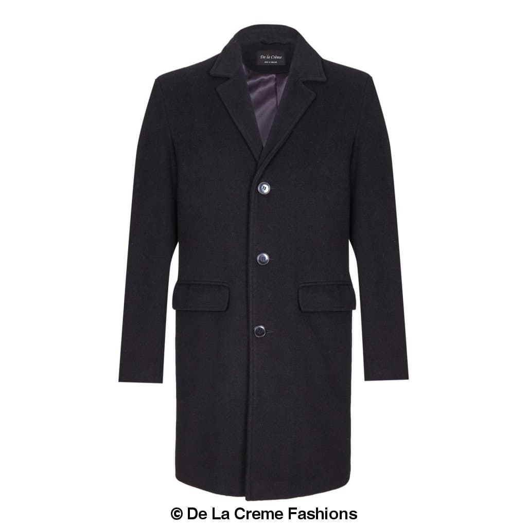 Buy Men's Single Breasted Wool Mix Overcoat 