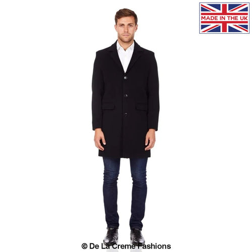 Buy Men's Single Breasted Wool Mix Overcoat 