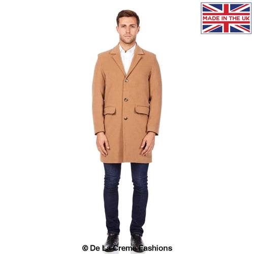 Buy Men's Single Breasted Wool Mix Overcoat 