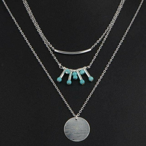 LateurGo Turquoise Multi-Layer Necklace - Elegant and Trendy Jewelry