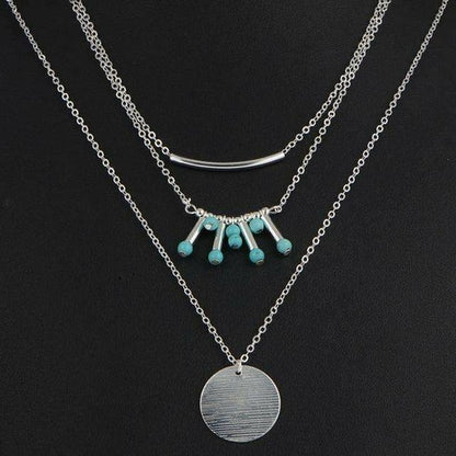LateurGo Turquoise Multi-Layer Necklace - Elegant and Trendy Jewelry