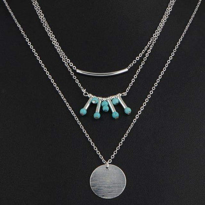 LateurGo Turquoise Multi-Layer Necklace - Elegant and Trendy Jewelry