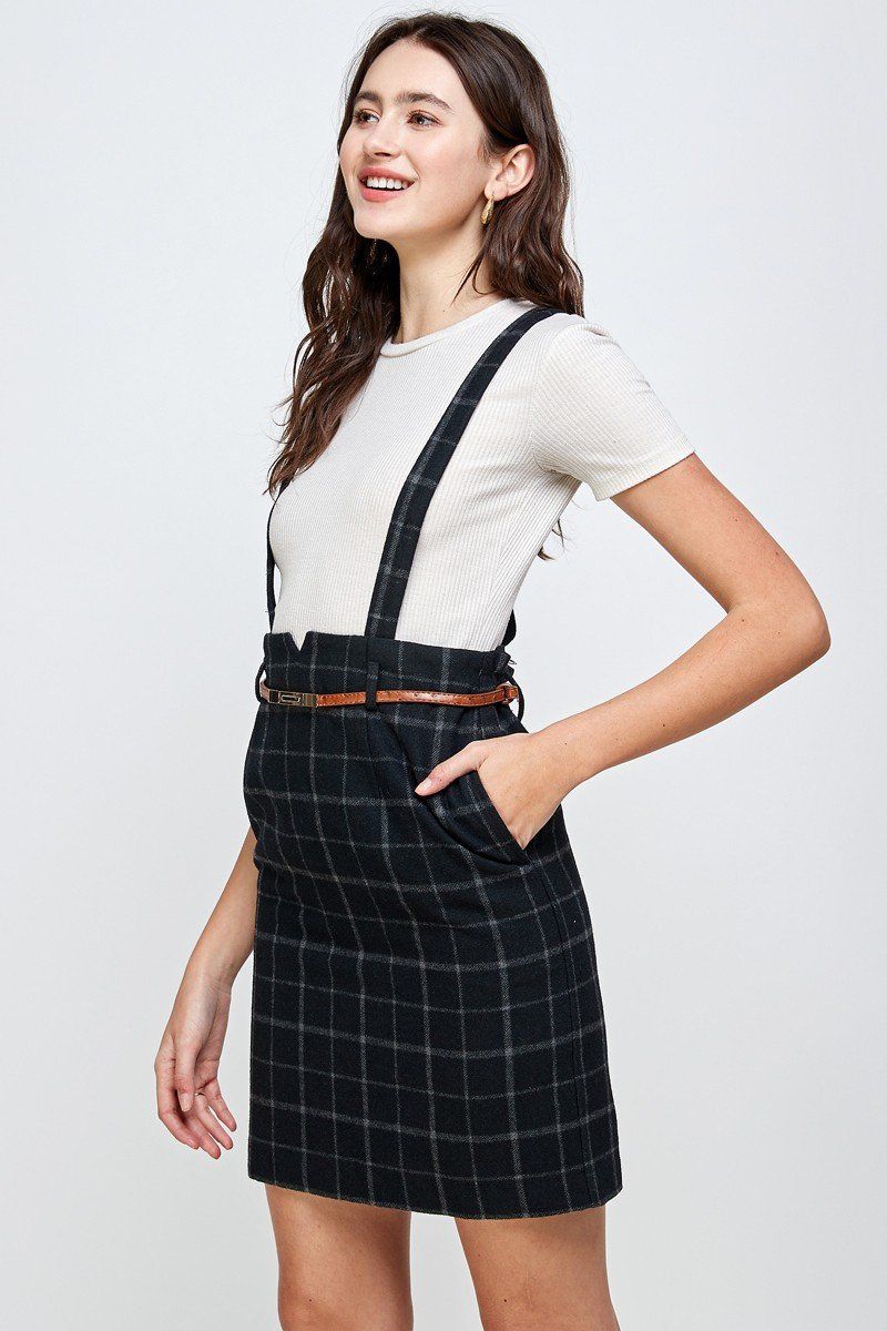 LateurGo Suspender High Waisted Skirt - Chic and Fashionable