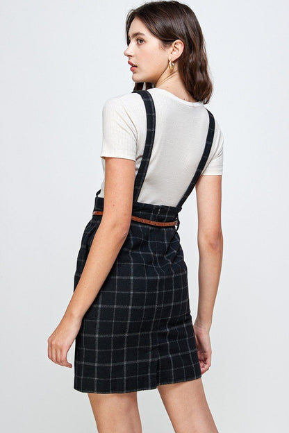 LateurGo Suspender High Waisted Skirt - Chic and Fashionable