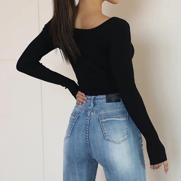 Stylish Sexy Long Sleeve Knitted Bodysuit | LateurGo