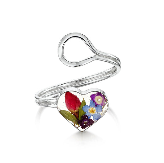  Flower Ring: Sterling Silver, Adjustable Size