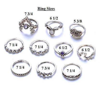  LateurGo Vintage Stackable Ring Set