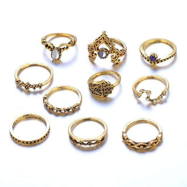  LateurGo Vintage Stackable Ring Set