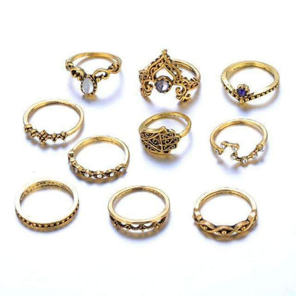  LateurGo Vintage Stackable Ring Set