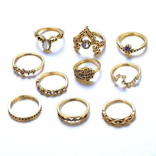  LateurGo Vintage Stackable Ring Set