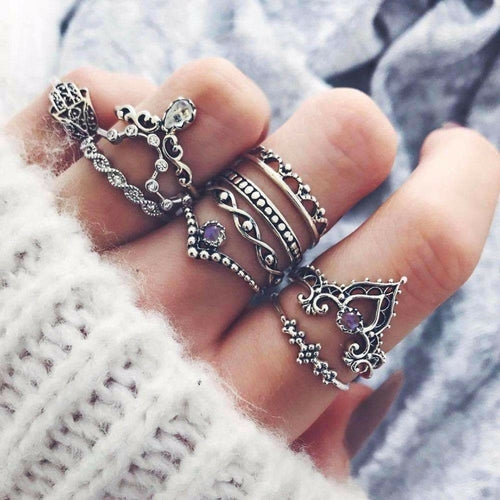  LateurGo Vintage Stackable Ring Set