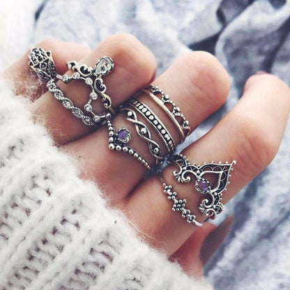  LateurGo Vintage Stackable Ring Set