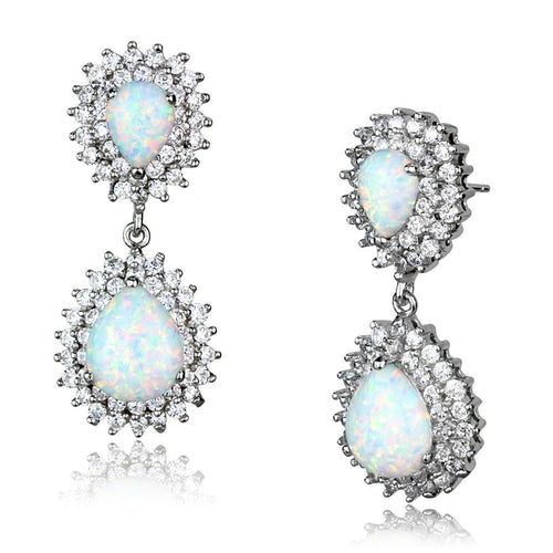 Rhodium 925 Sterling Silver Earrings for Women