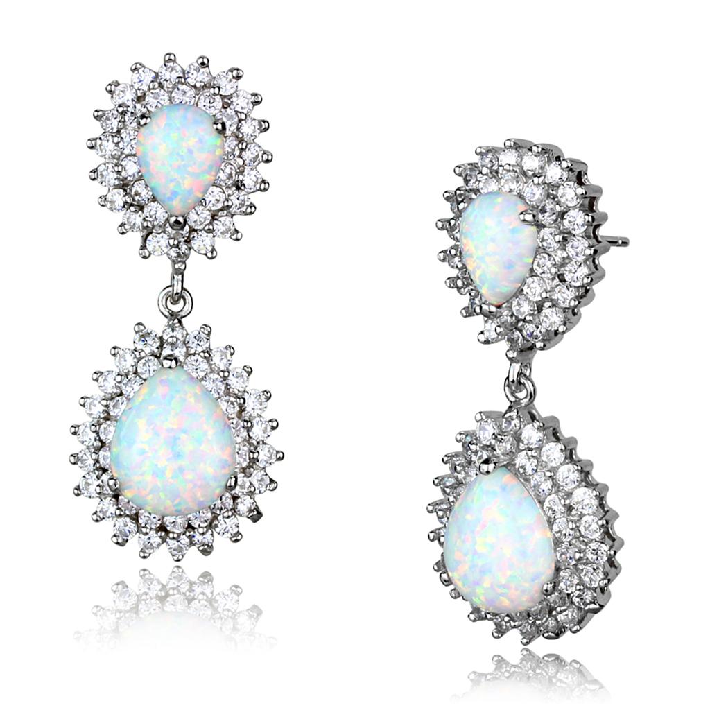 Rhodium 925 Sterling Silver Earrings for Women