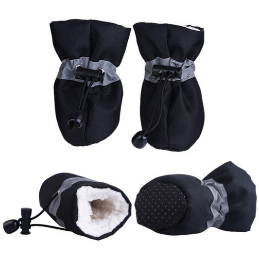 Dogs Winter Warm Shoes 4-Piece Set