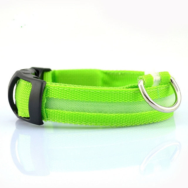 2 PCS Set Nylon LED Dog Collar for Night Visibility by LateurGo 