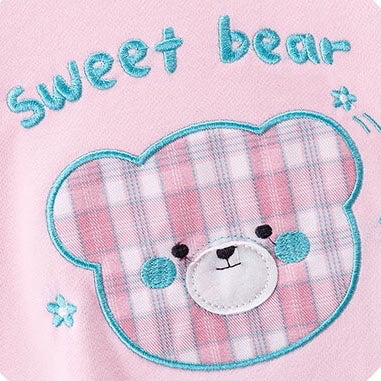 LateurGo Baby Cartoon Bear Patched Graphic Pullover for Kids on Valentine's Day