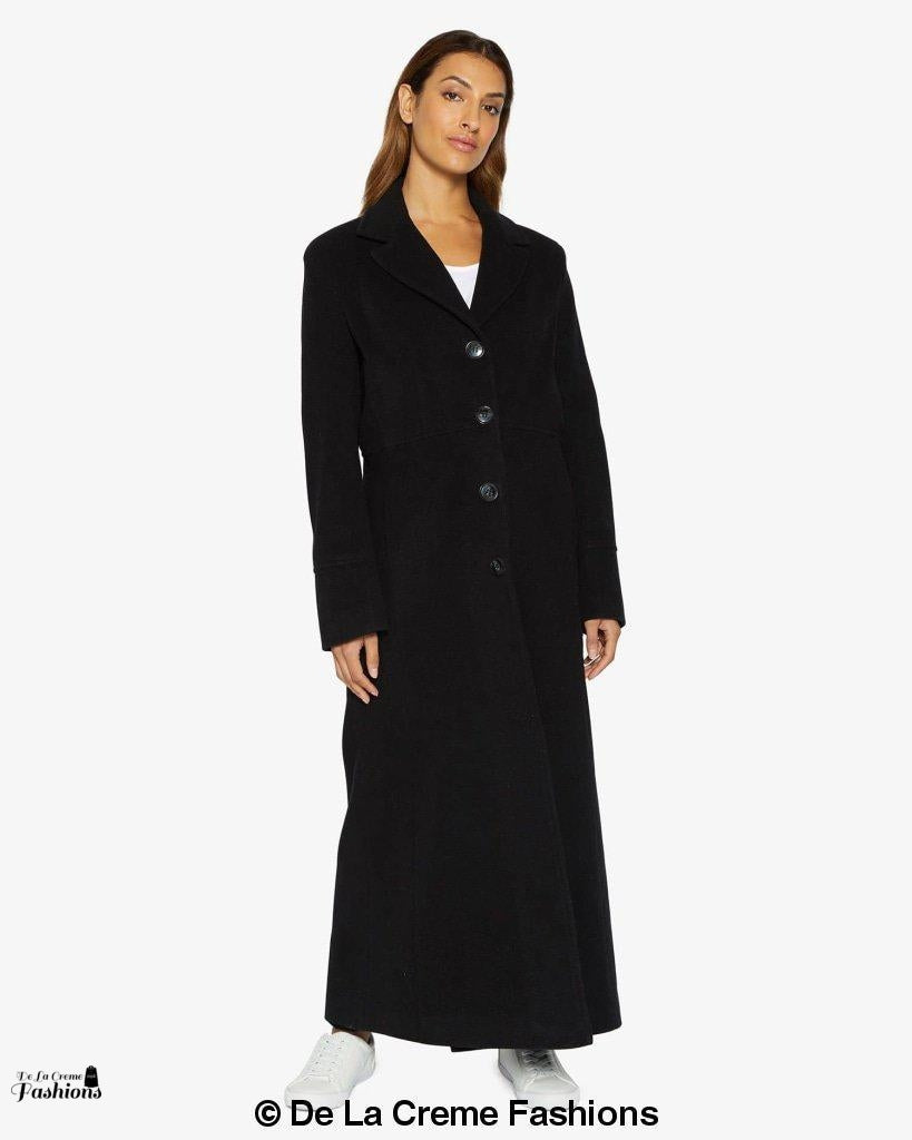Slim Fit Wool Blend Maxi Coat | Overcoat for Women