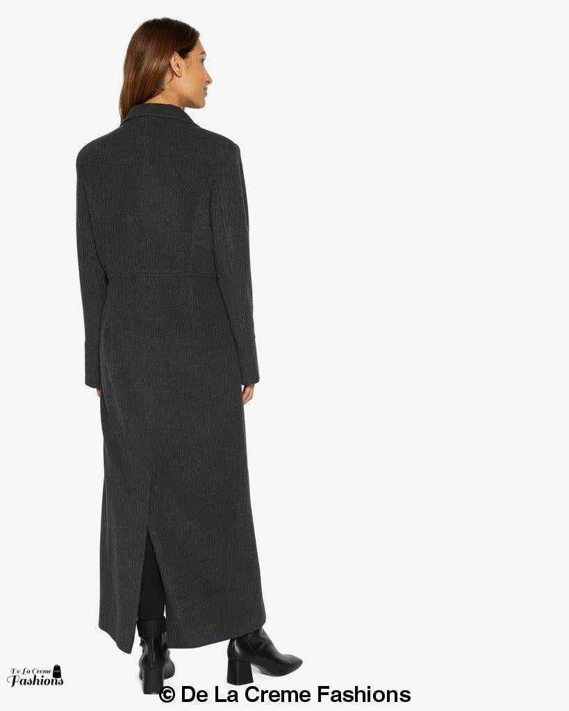 Slim Fit Wool Blend Maxi Coat | Overcoat for Women