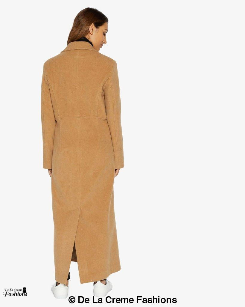 Slim Fit Wool Blend Maxi Coat | Overcoat for Women