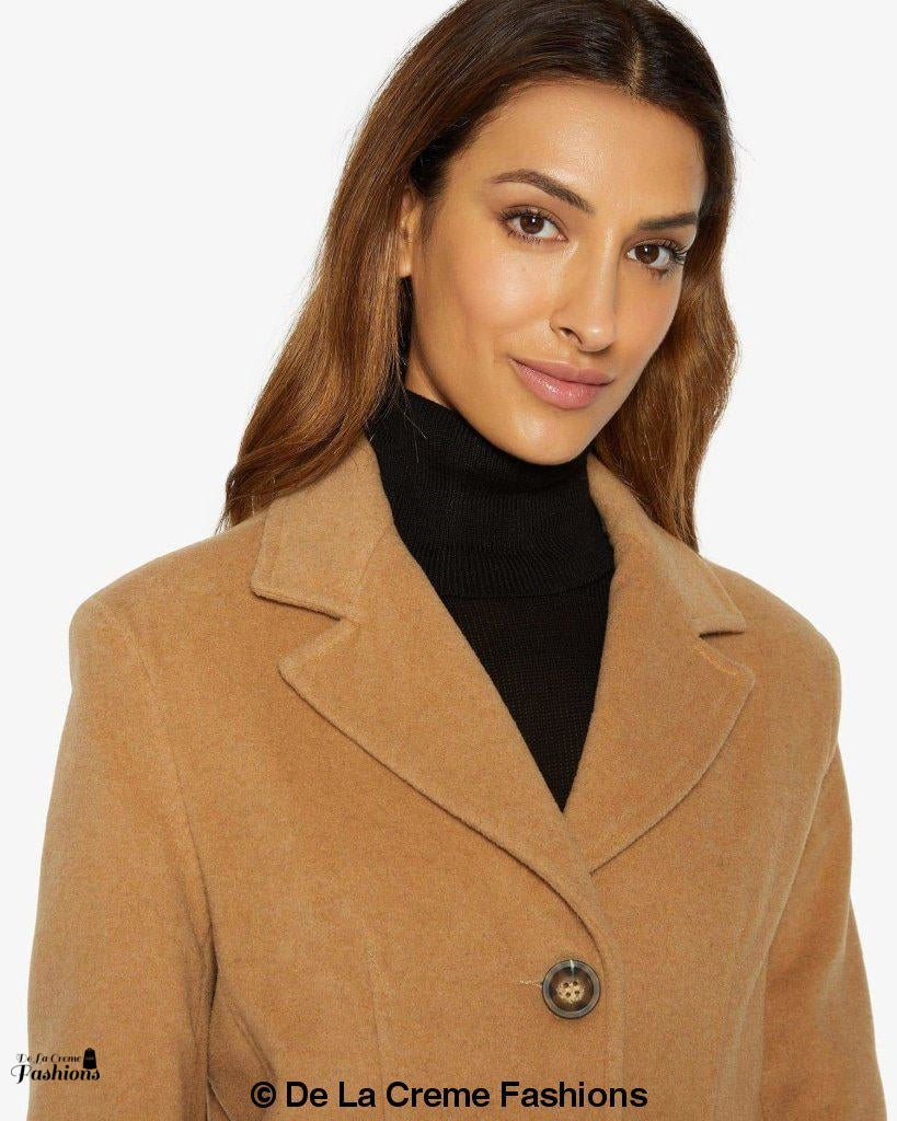Slim Fit Wool Blend Maxi Coat | Overcoat for Women