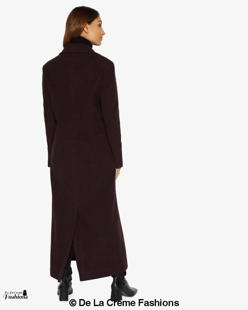 Slim Fit Wool Blend Maxi Coat | Overcoat for Women