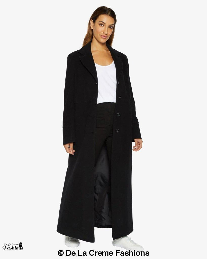 Slim Fit Wool Blend Maxi Coat | Overcoat for Women