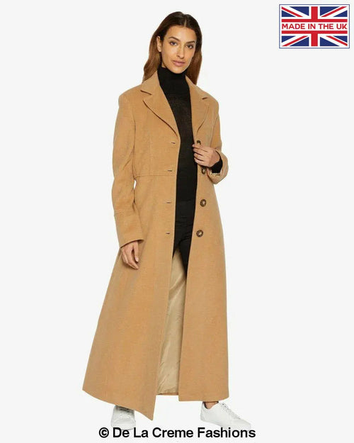 Slim Fit Wool Blend Maxi Coat | Overcoat for Women