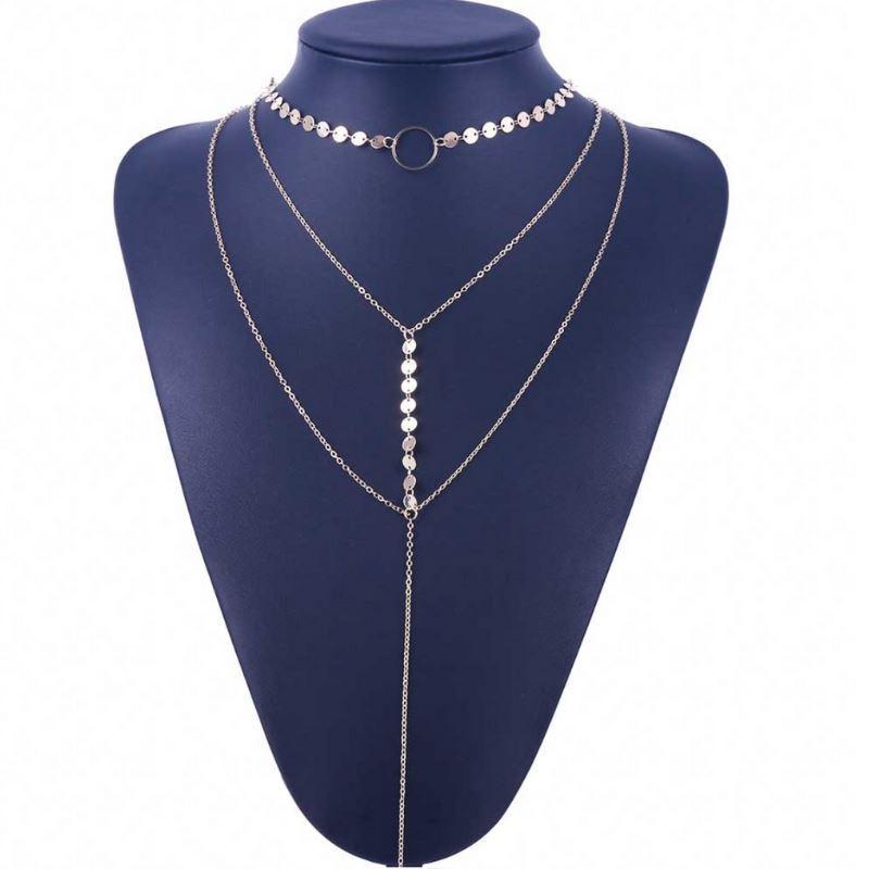 LateurGo Three Layer Lariat Choker Necklace - Elegant Fashion Jewelry