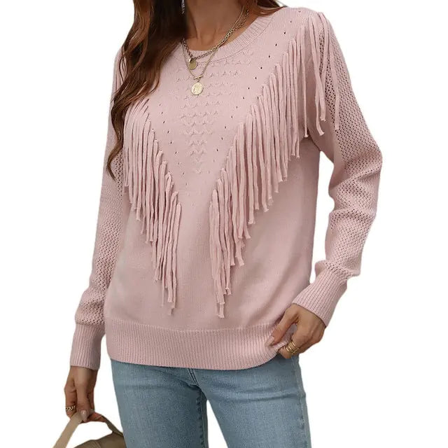 LateurGo Women's Tassels Autumn Sweater