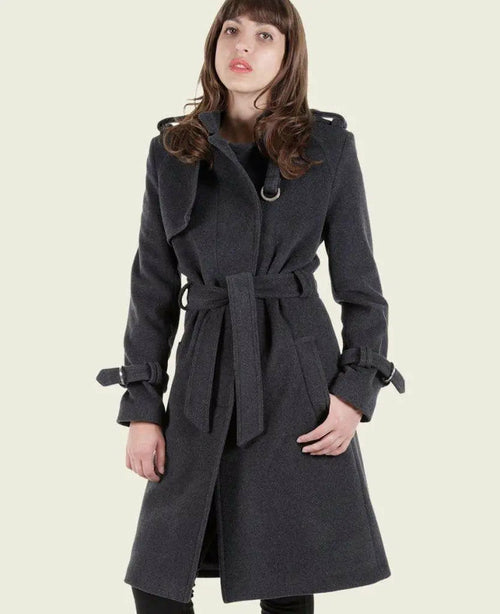 LateurGo Tailored Stylish Collarless Trench Coat - Elegant and Modern