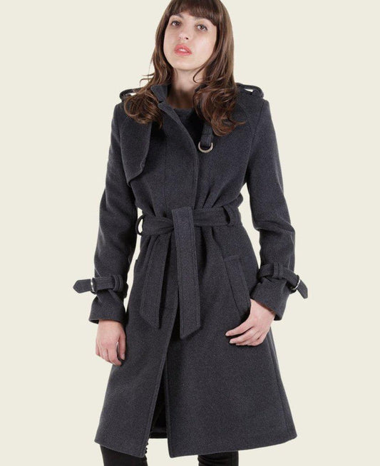 LateurGo Tailored Stylish Collarless Trench Coat - Elegant and Modern