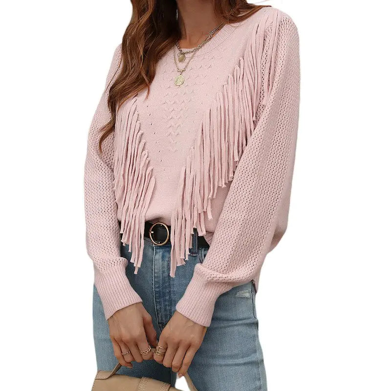 LateurGo Women's Tassels Autumn Sweater