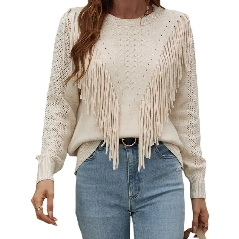 LateurGo Women's Tassels Autumn Sweater